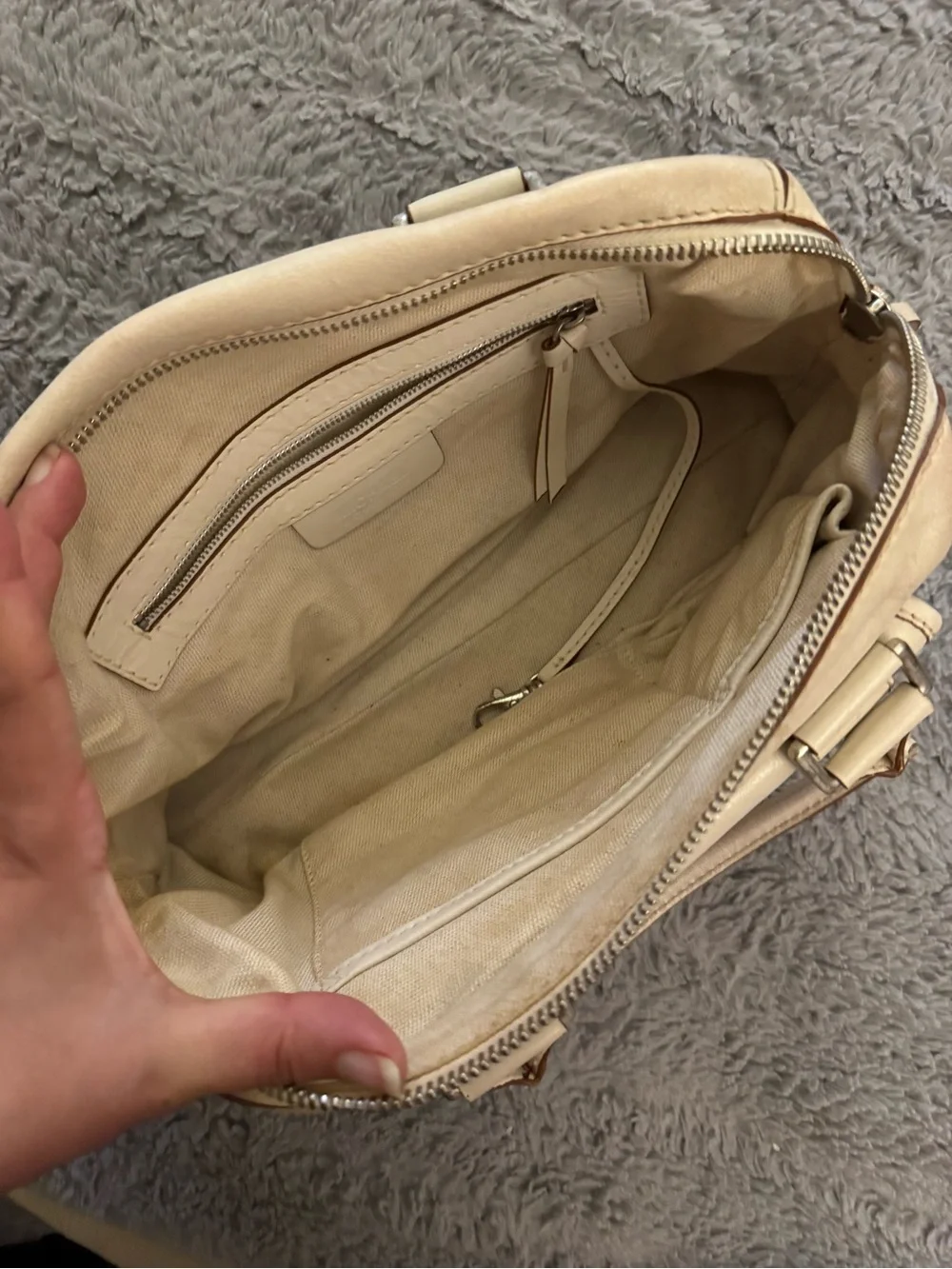MICHAEL KORS Y2K Cream Leather Satchel Handbag